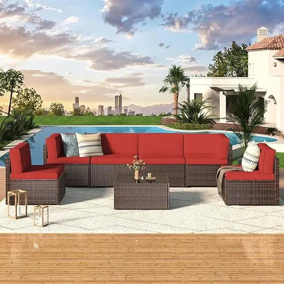 U-MAX Modern Outdoor Sectional Sofa Set with Cushions
