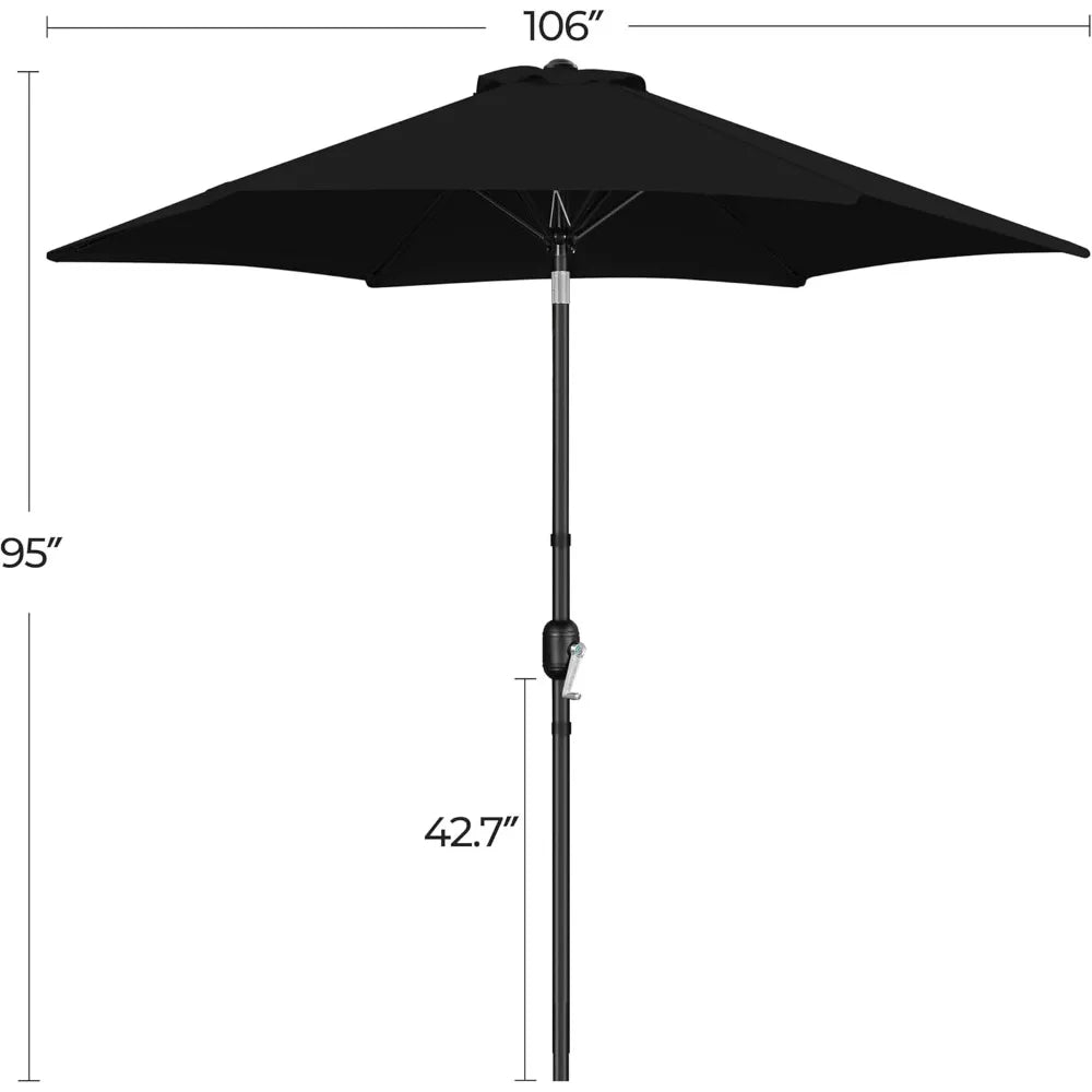 Outdoor Patio Umbrella with Push Button Tilt and Crank