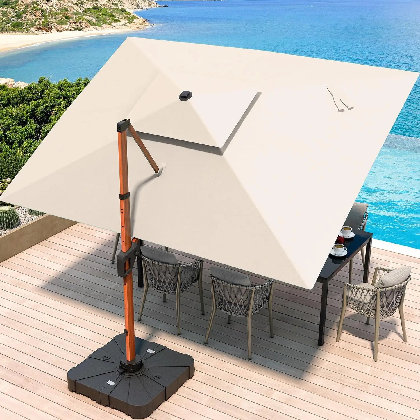 Deluxe Cantilever Patio Umbrella for Outdoor Sun Protection
