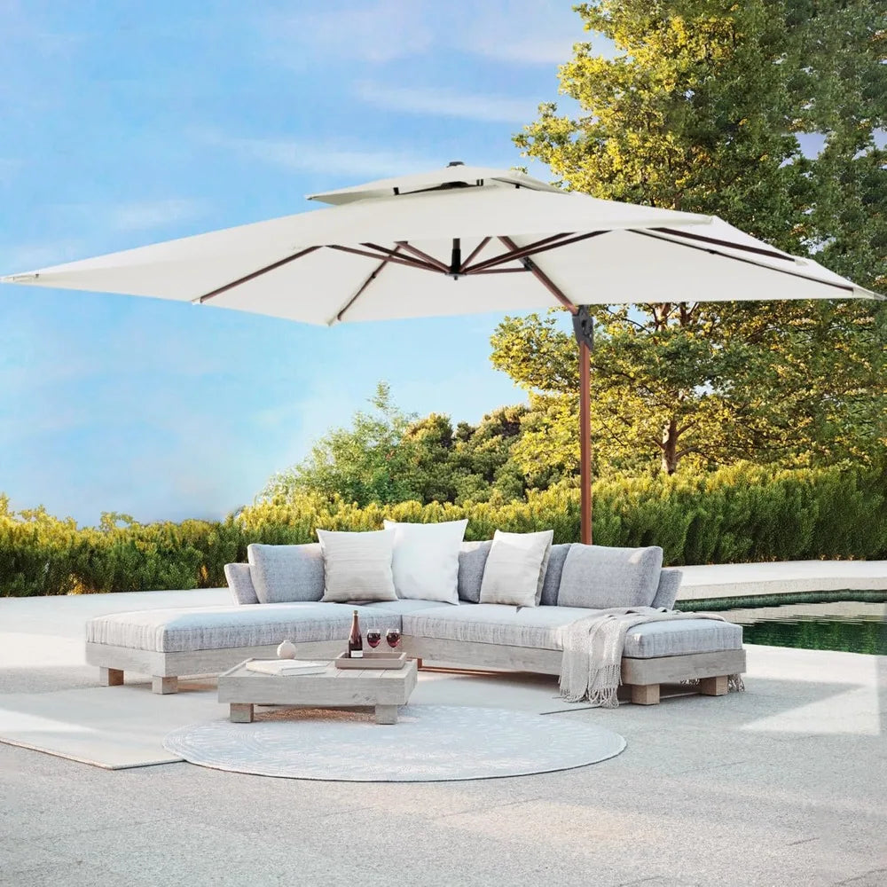Deluxe Cantilever Patio Umbrella for Outdoor Sun Protection