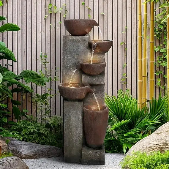 Elegant Five-Tier Garden Water Fountain for Indoor Outdoor Use