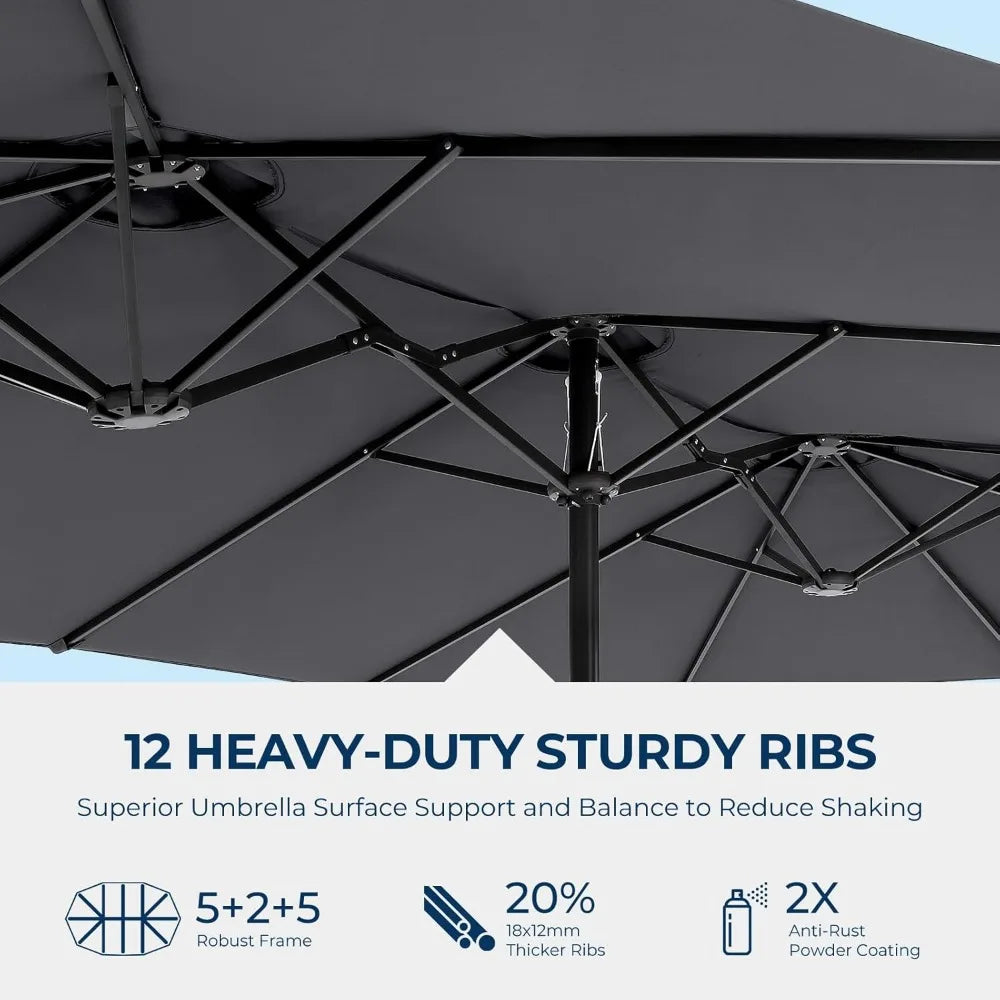 Large Double Sided Patio Umbrella for Outdoor Spaces