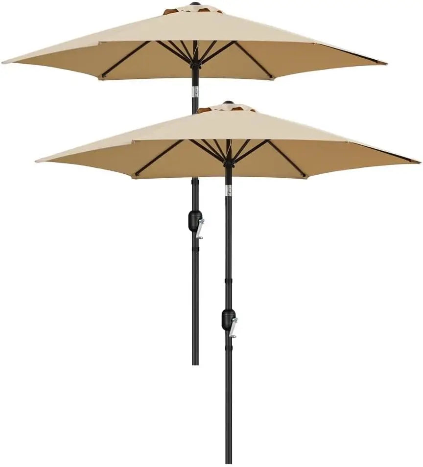 Outdoor Patio Umbrella with Push Button Tilt and Crank