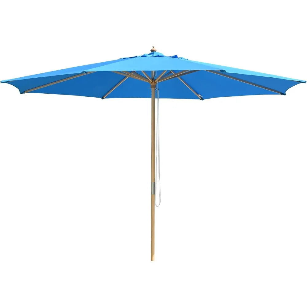 Wooden Outdoor Patio Umbrella for Garden and Beach Enjoyment