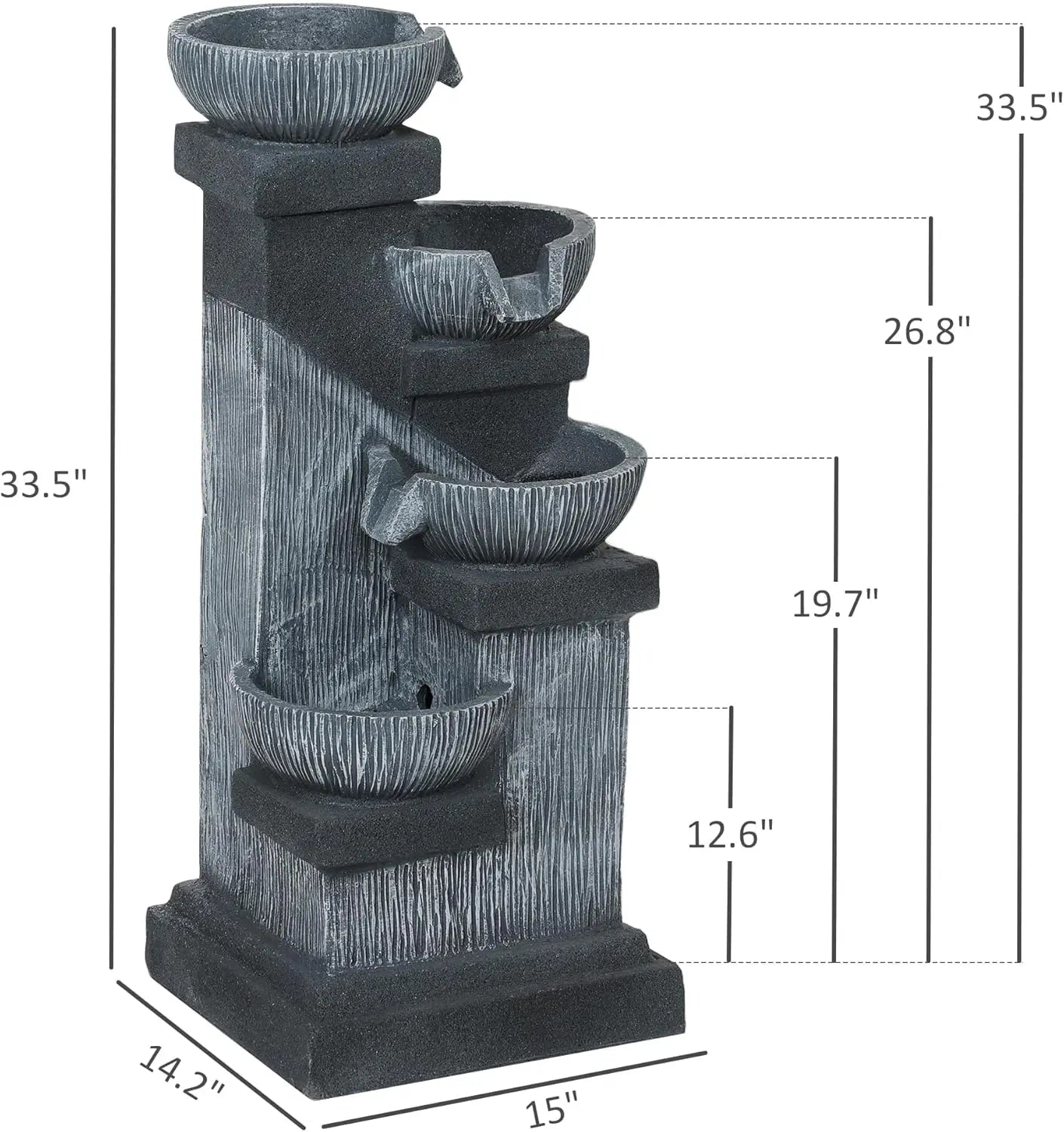 Elegant Outdoor Water Fountain with LED Lights for Garden Decor