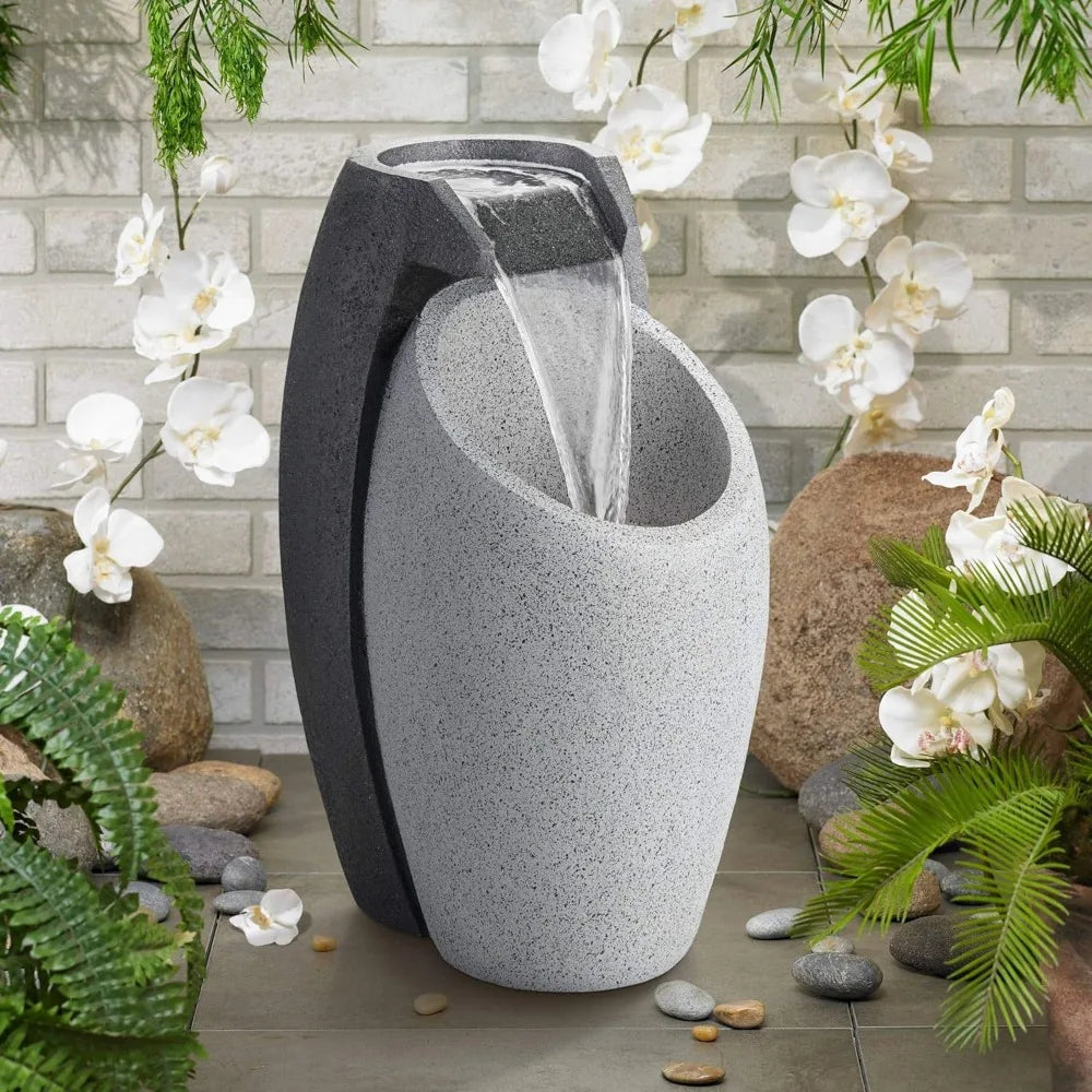 Modern Outdoor Water Fountain with LED Light for Gardens