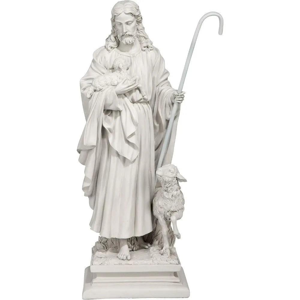 Jesus Good Shepherd Garden Statue for Outdoor Decor