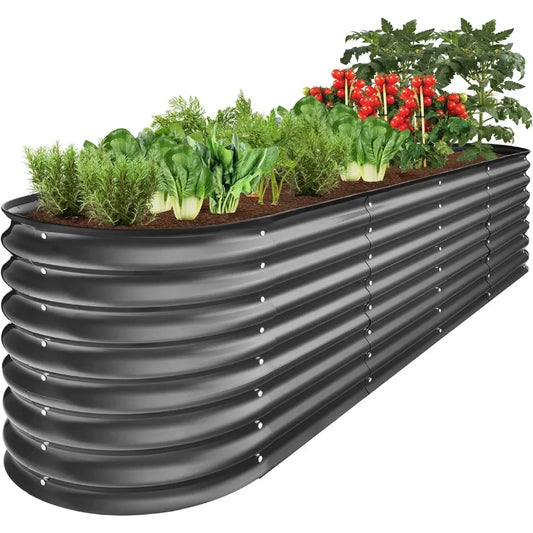 Metal Raised Garden Bed for Deep Root Vegetables and Herbs