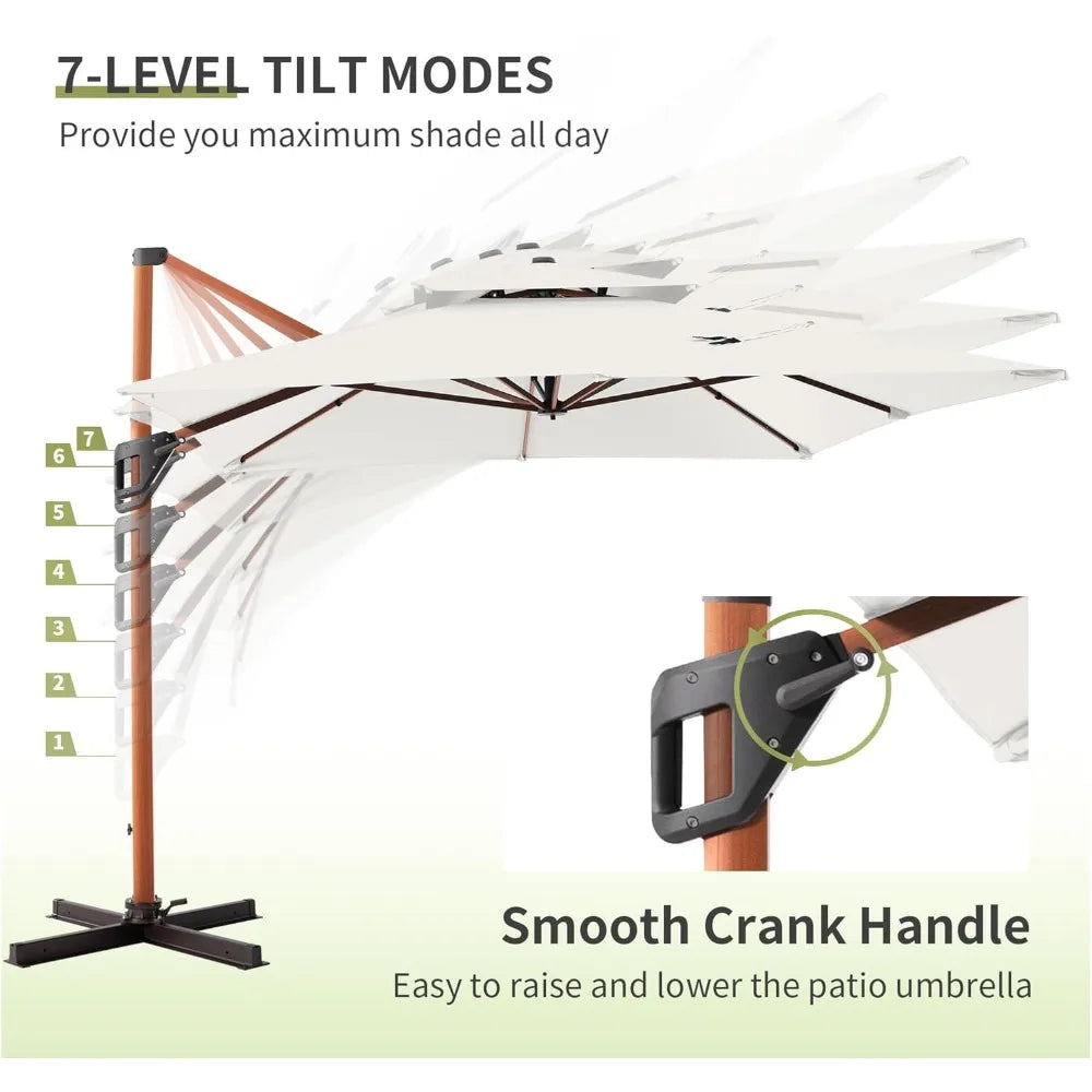 Deluxe Cantilever Patio Umbrella for Outdoor Sun Protection