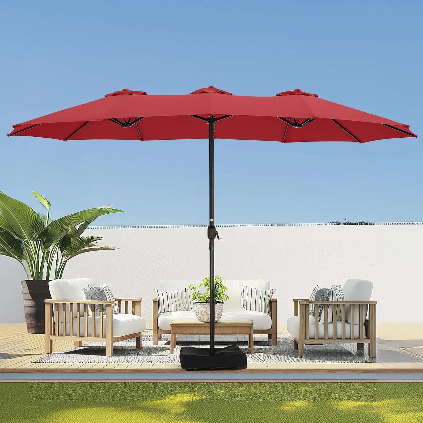 Large Double Sided Patio Umbrella for Outdoor Spaces
