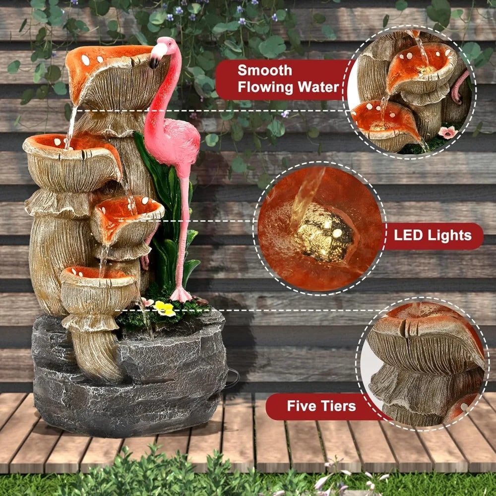 Elegant Five Tier Outdoor Water Fountain for Tranquil Gardens