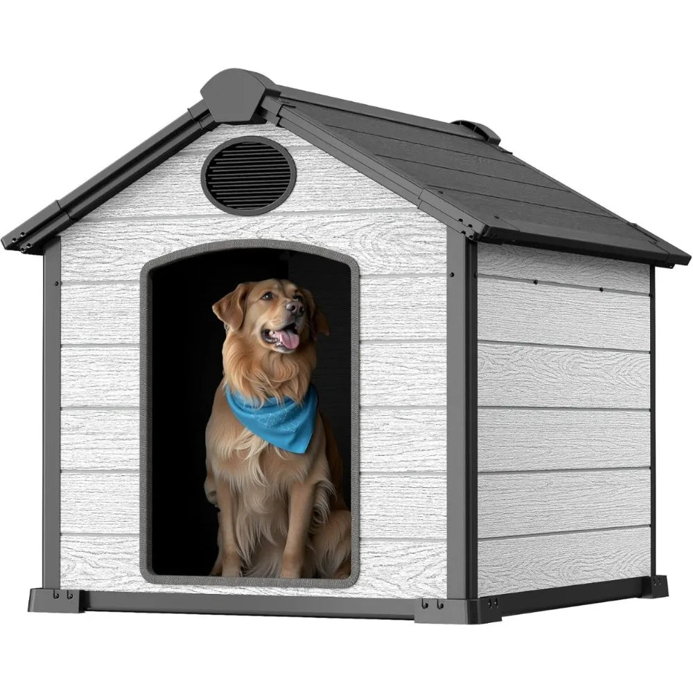 Weatherproof Insulated Igloo Dog House for Large Dogs Outdoors