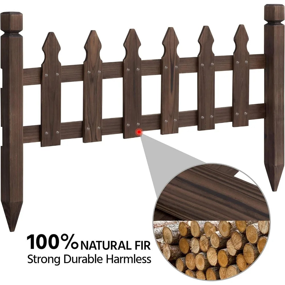 Wood Garden Fence Decorative Border for Patios and Yards