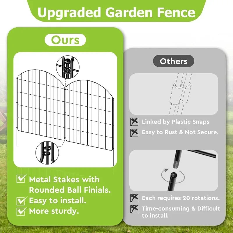 Decorative Rustproof Metal Garden Fence for Dogs and Flowers