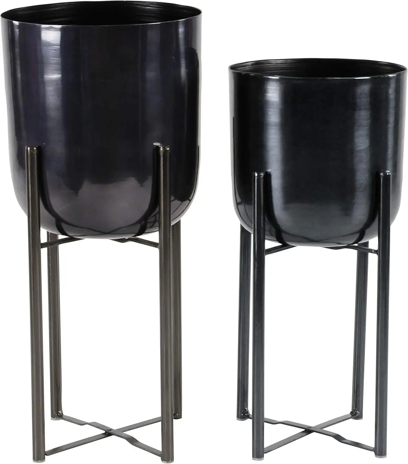 CosmoLiving Metal Indoor Outdoor Planter Set with Removable Stand