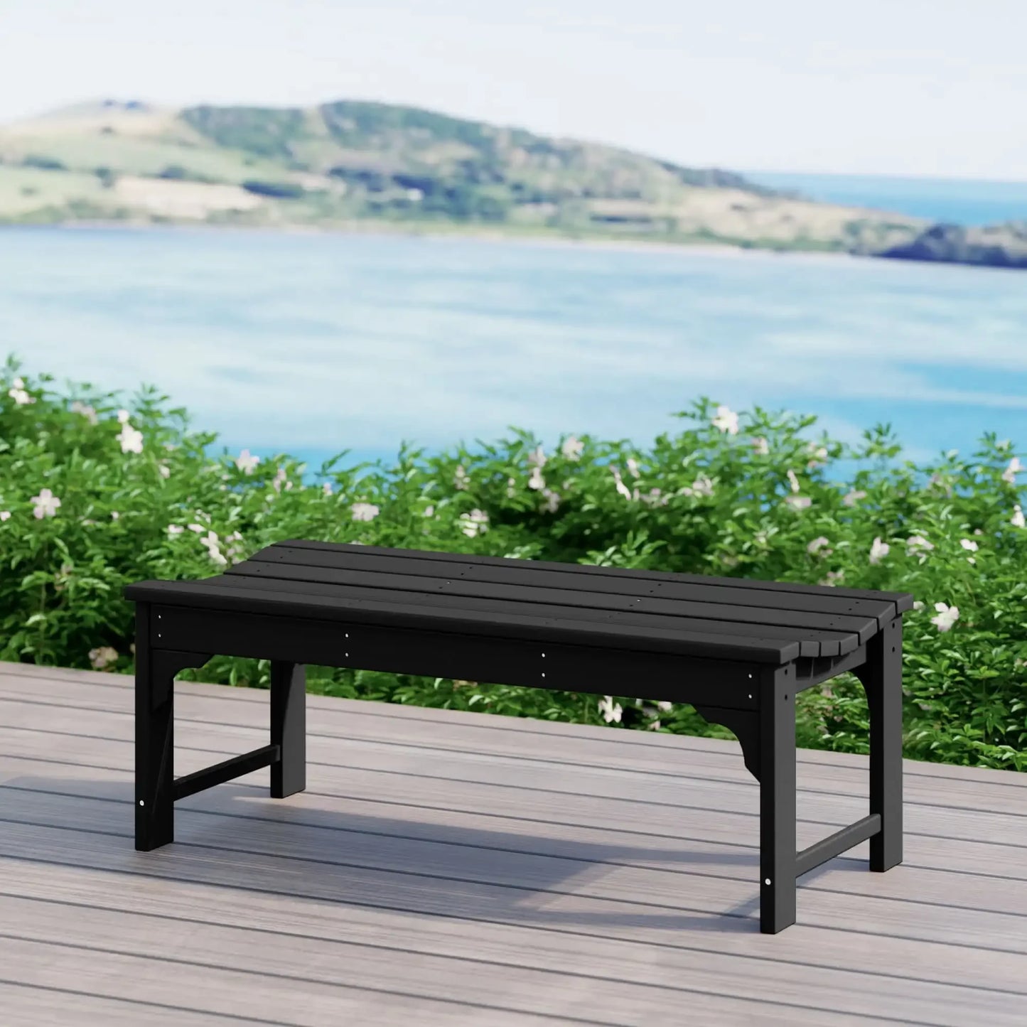 Modern Backless Outdoor Garden Bench for Relaxing Spaces