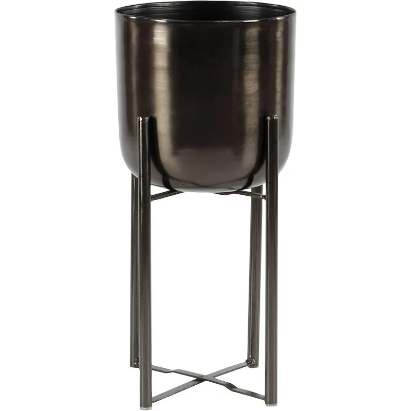 CosmoLiving Metal Indoor Outdoor Planter Set with Removable Stand