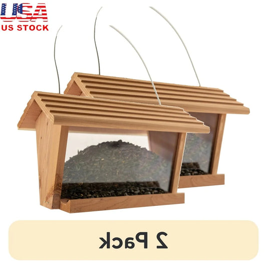 Handmade Cedar Hopper Bird Feeder for Cardinals and Finches