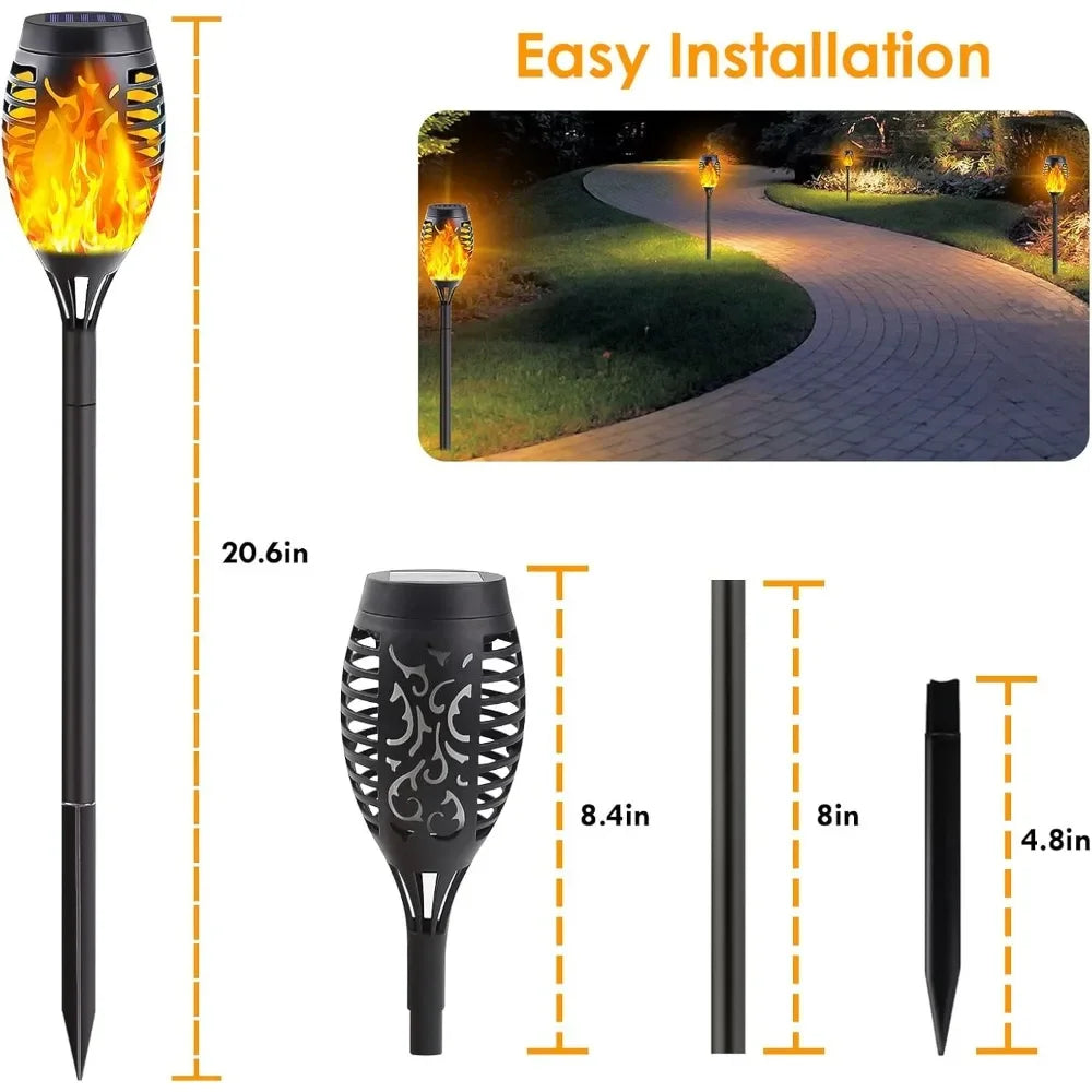 Solar Torch Lights for Outdoor Pathway and Holiday Decorations