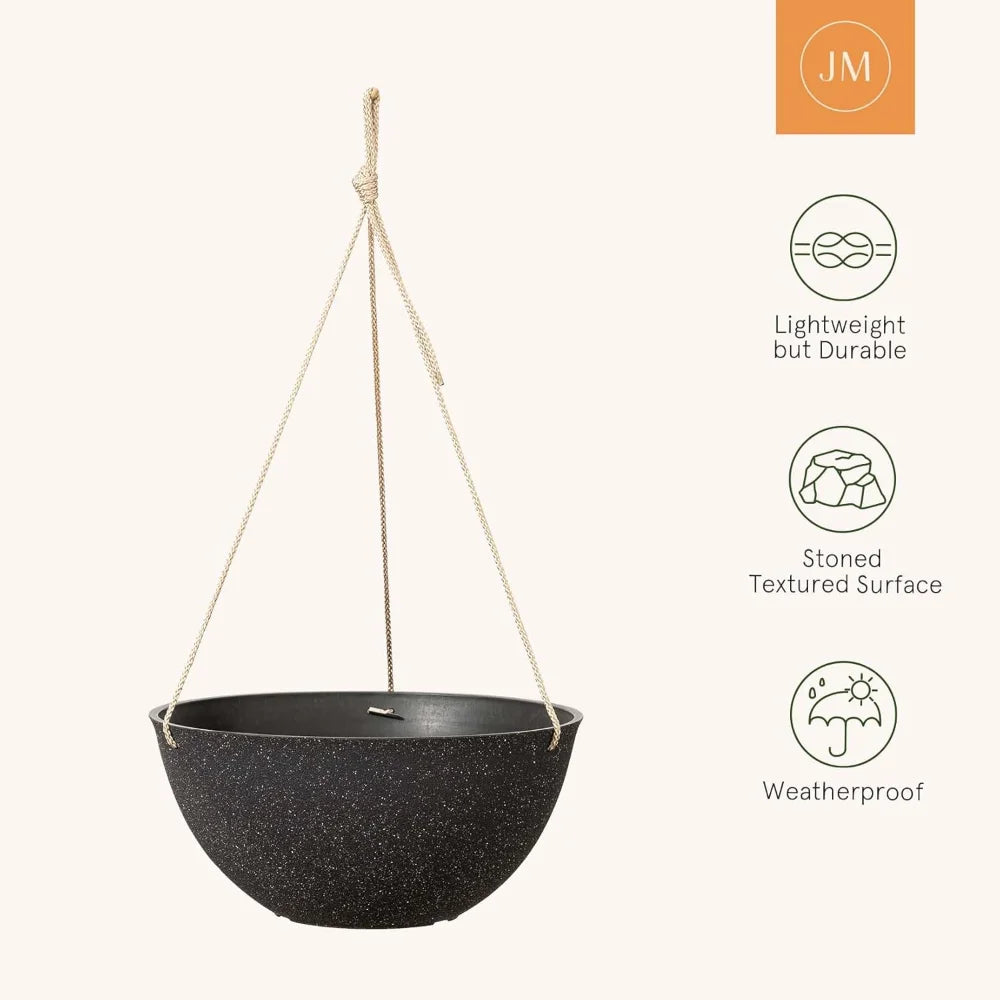 Large Outdoor Hanging Planters Set of Two for Patio