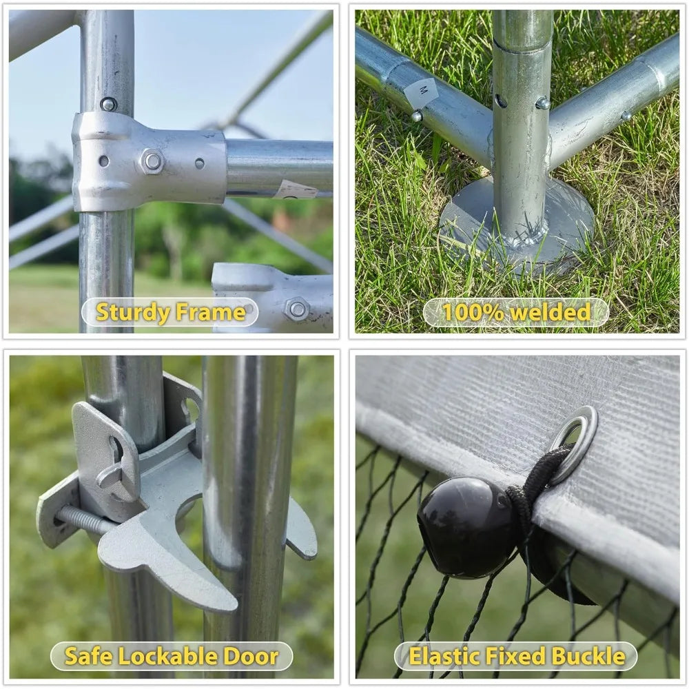 Durable Metal Chicken Coop with Run for Happy Chickens