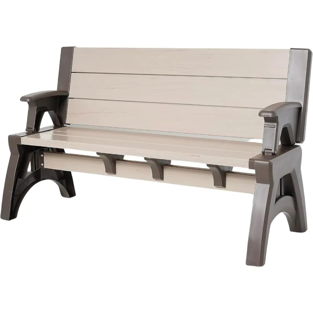 Foldable Outdoor Bench and Picnic Table for Space-Saving Comfort