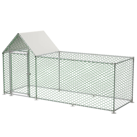 Metal Chicken Coop Run for Backyard Poultry Habitat and Safety
