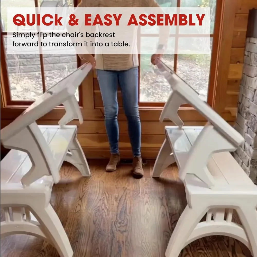 Foldable Outdoor Bench and Picnic Table for Space-Saving Comfort