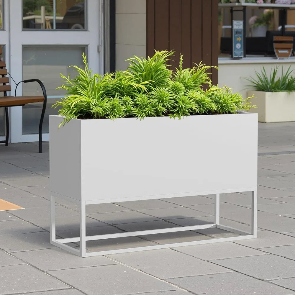 Modern Large Rectangular Planter Box for Indoor Outdoor Use