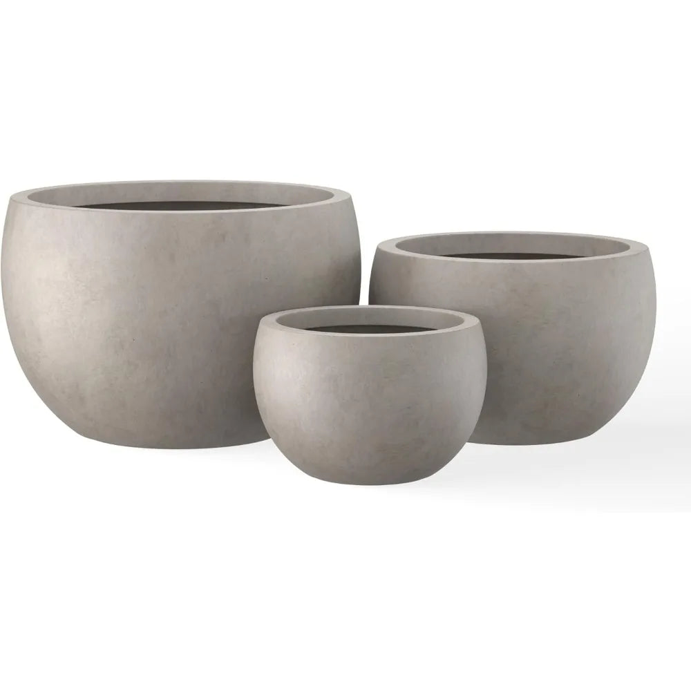 Stylish Concrete Plant Pots Set for Indoor and Outdoor Use