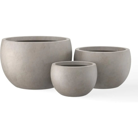 Stylish Concrete Plant Pots Set for Indoor and Outdoor Use