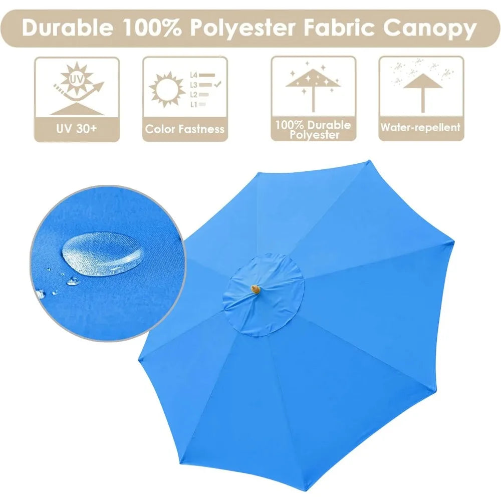 Wooden Outdoor Patio Umbrella for Garden and Beach Enjoyment