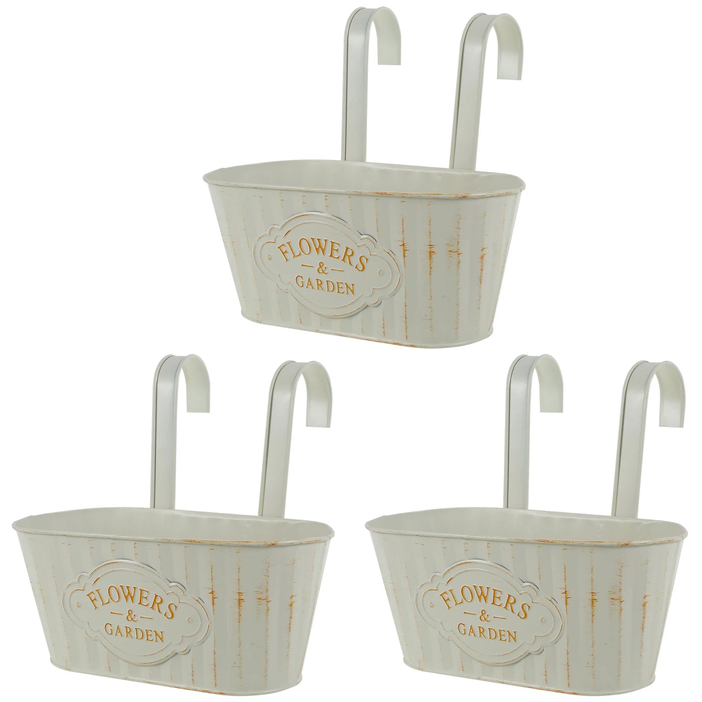 Hanging Flower Pots Metal Wall Planter for Indoor Outdoor Use