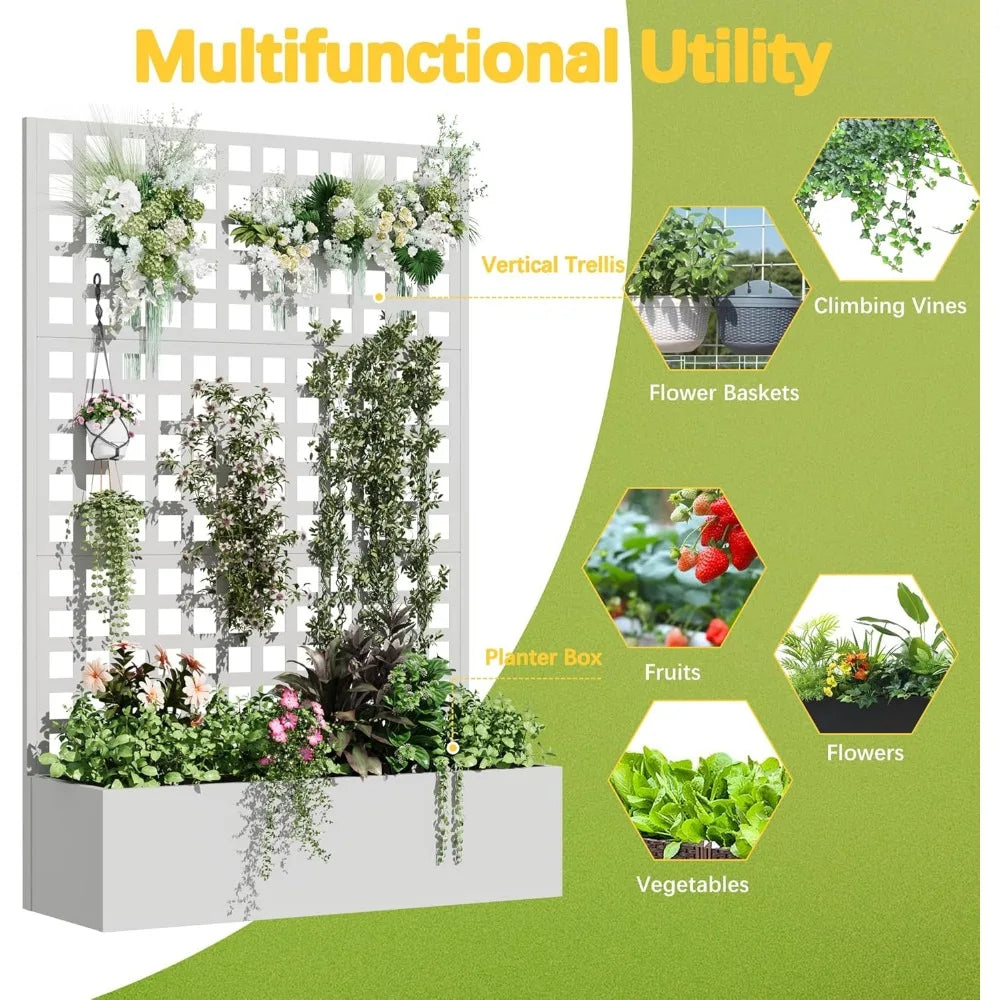Metal Planter Box with Trellis for Beautiful Garden Display