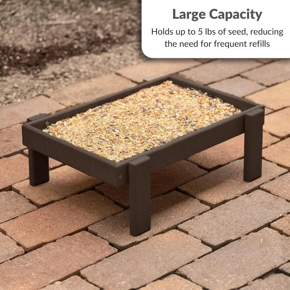 Amish Made Platform Bird Feeder for Outdoor Wild Birds