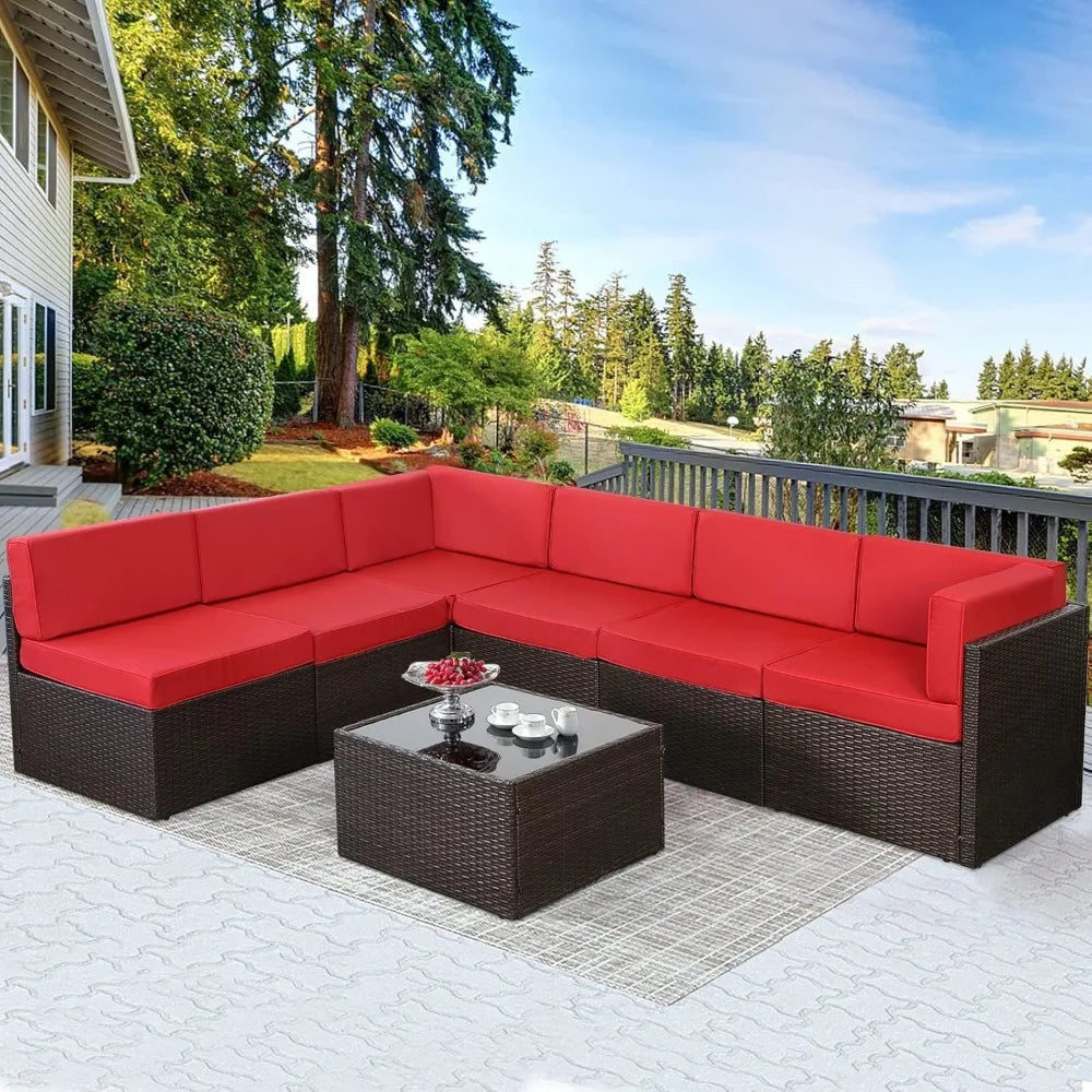U-MAX Modern Outdoor Sectional Sofa Set with Cushions