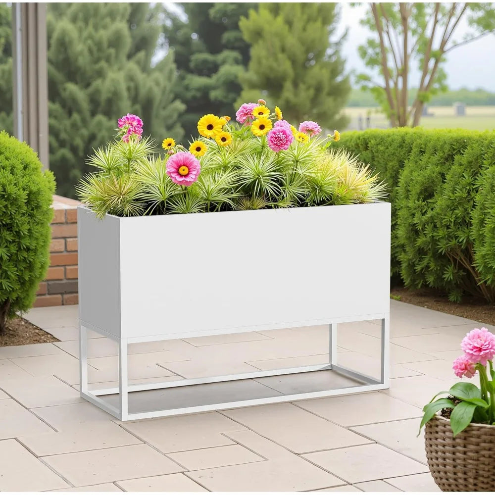 Modern Large Rectangular Planter Box for Indoor Outdoor Use