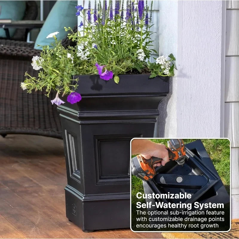 Atherton Square Planter for Outdoor Gardening and Patio Decor