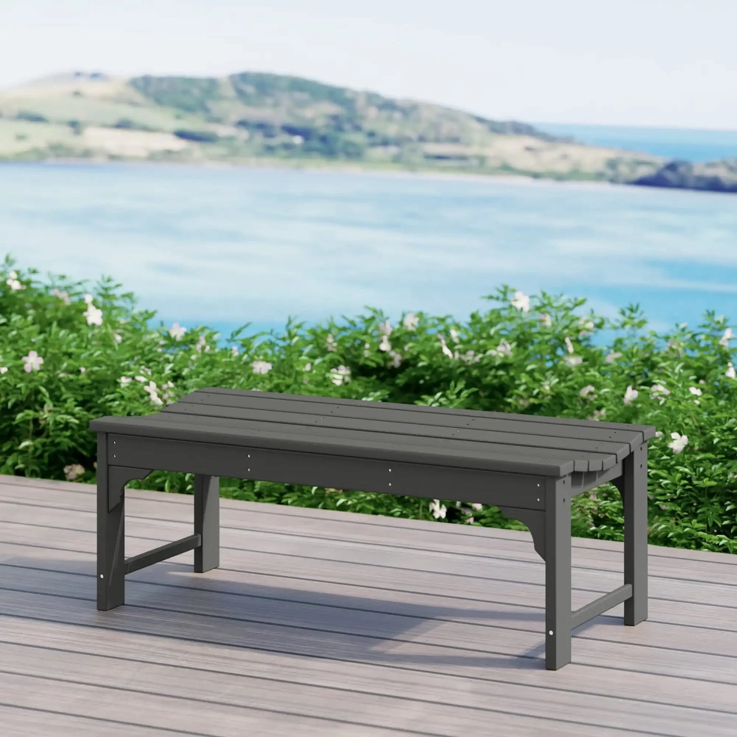 Modern Backless Outdoor Garden Bench for Relaxing Spaces
