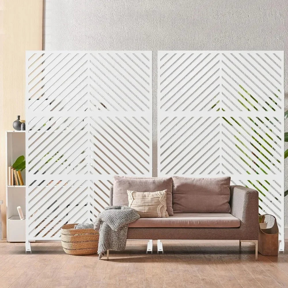 Garden Fence Outdoor Divider Decorative Privacy Screen with Stand