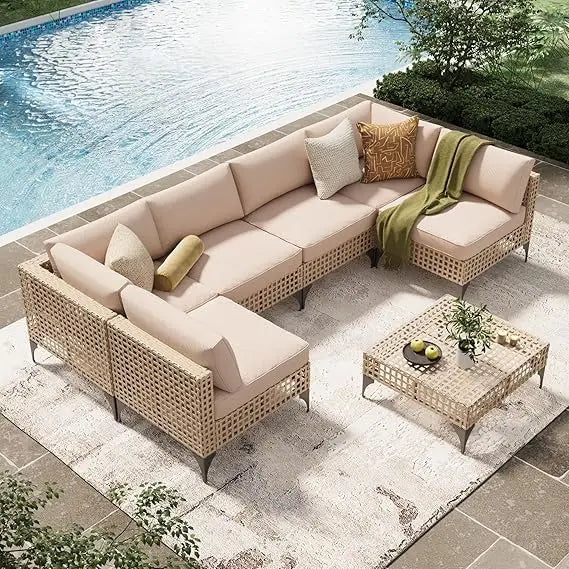 U-MAX Modern Outdoor Sectional Sofa Set with Cushions