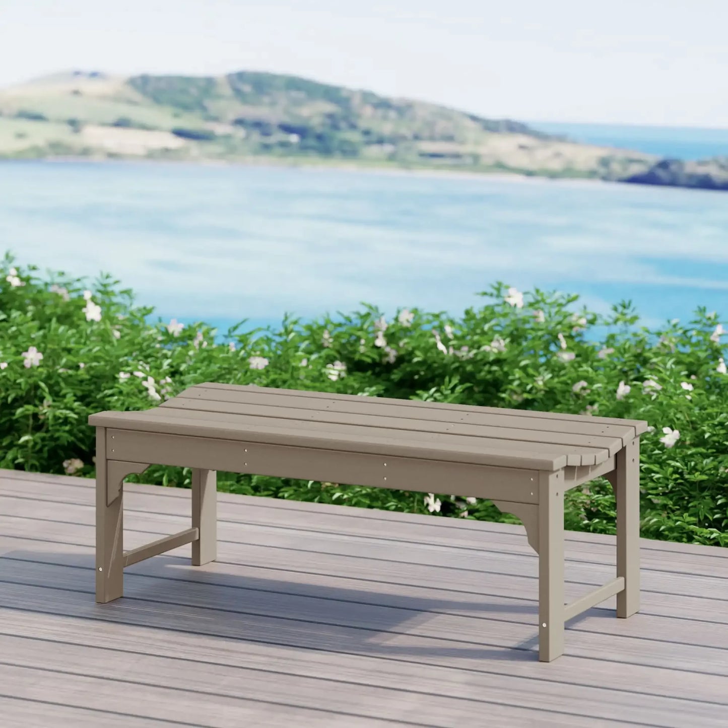 Modern Backless Outdoor Garden Bench for Relaxing Spaces