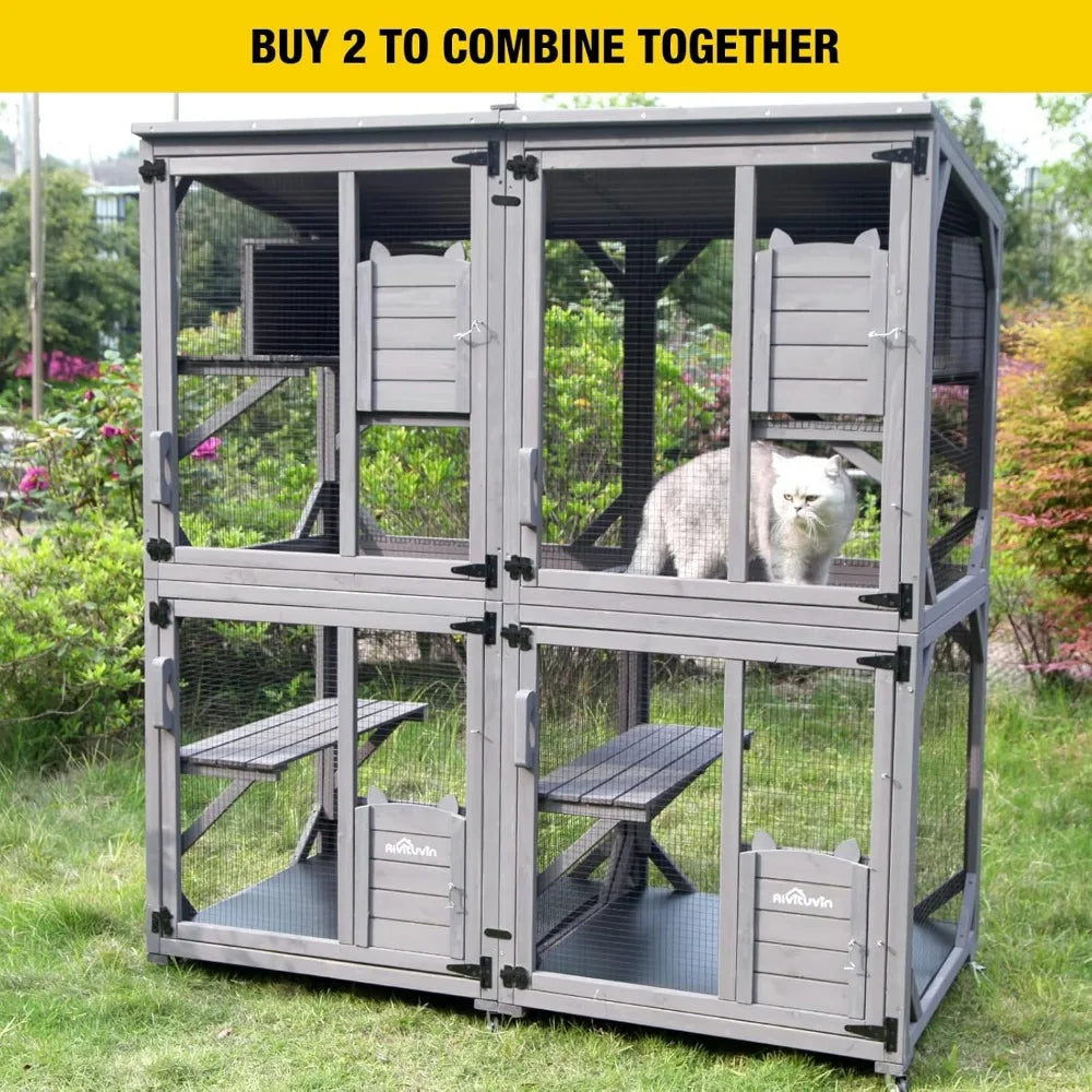 Mobile Outdoor Cat House with Upgraded Resting Box