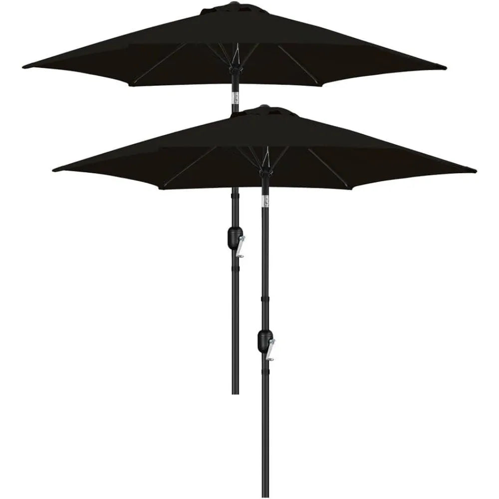 Outdoor Patio Umbrella with Push Button Tilt and Crank