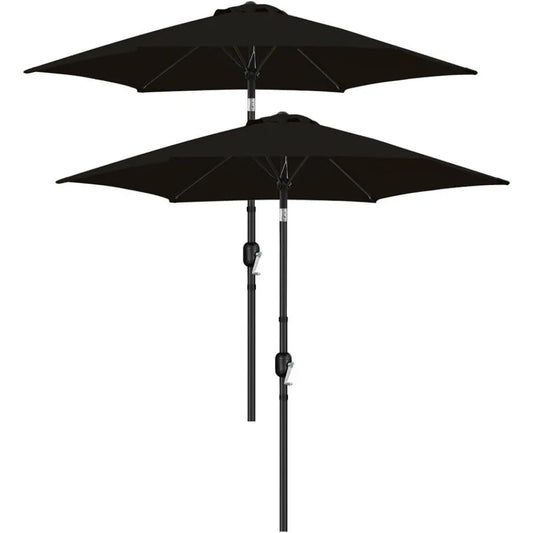 Outdoor Patio Umbrella with Push Button Tilt and Crank