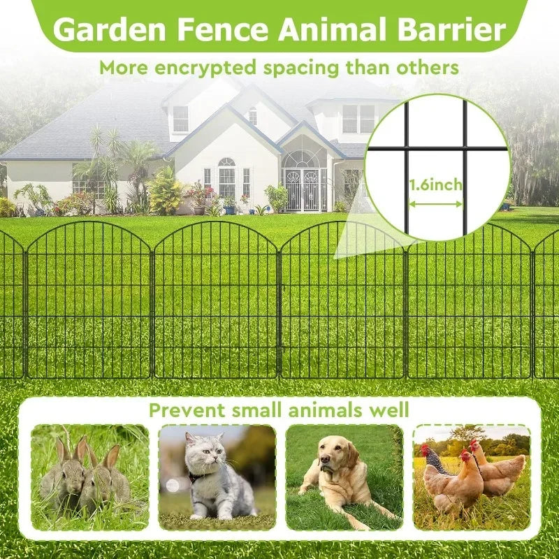 Decorative Rustproof Metal Garden Fence for Dogs and Flowers