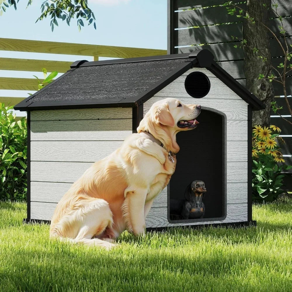 Weatherproof Insulated Igloo Dog House for Large Dogs Outdoors