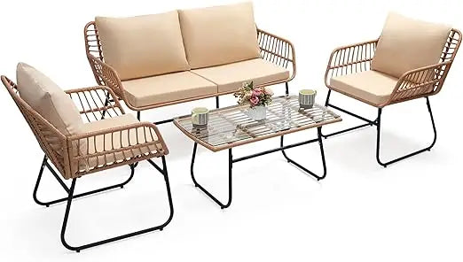 Patio Rattan Bistro Set for Outdoor Conversation and Relaxation