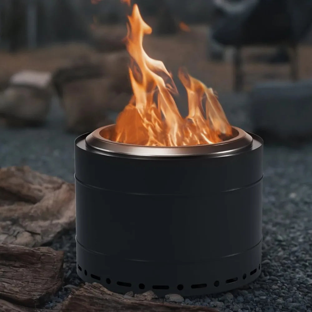 Smokeless Stainless Steel Fire Pit for Outdoor Camping Fun