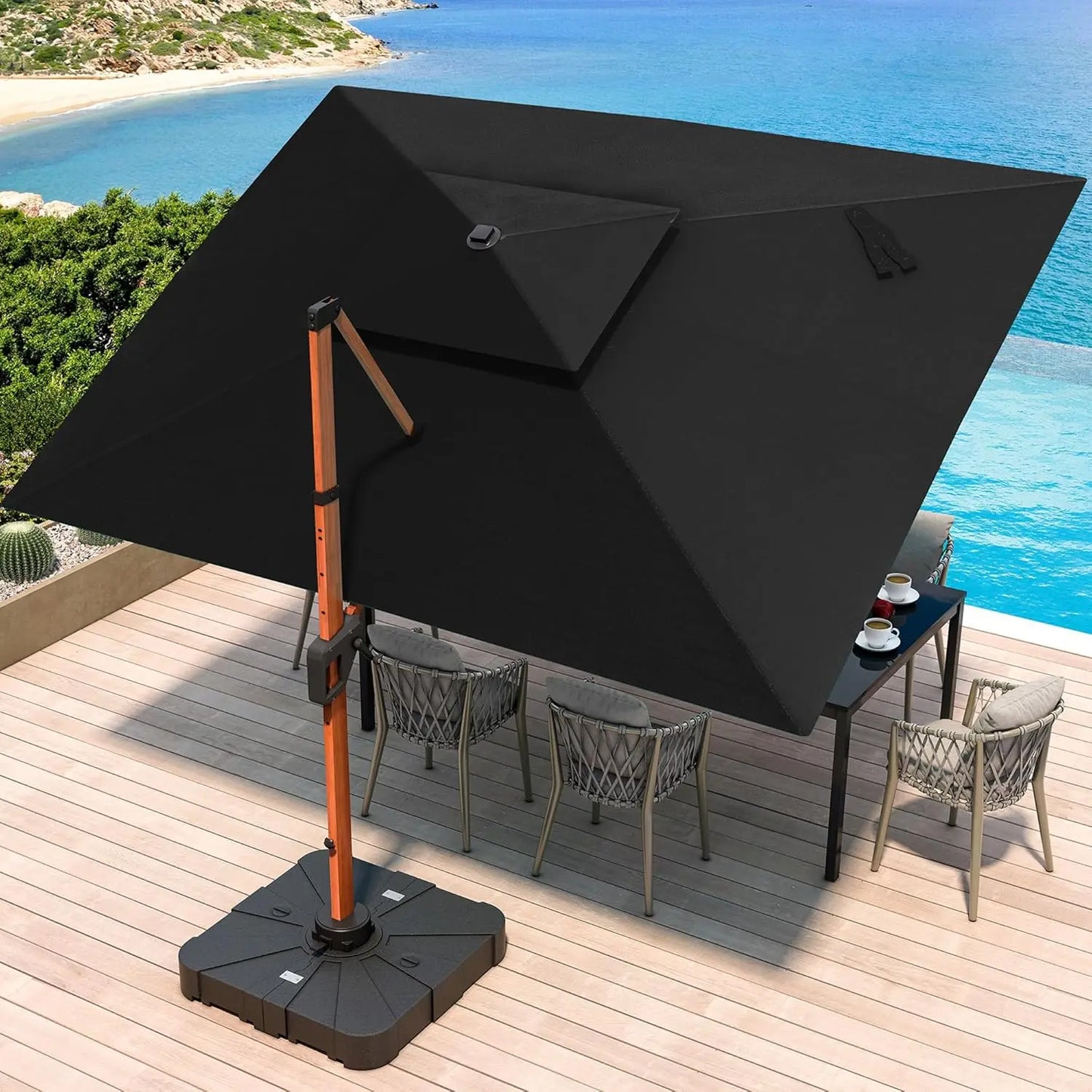 Deluxe Cantilever Patio Umbrella for Outdoor Sun Protection